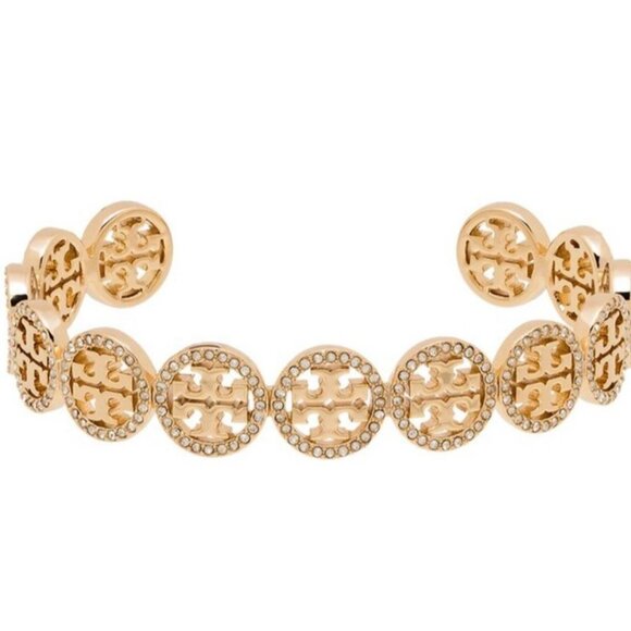 Tory Burch Gold Miller Pave Bracelet and Earring Set - Picture 2 of 5